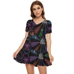 Zodiac Geek Tiered Short Sleeve Babydoll Dress by Jancukart