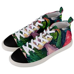 Sacred Mushrooms For Necromancy Men s Mid-top Canvas Sneakers by GardenOfOphir