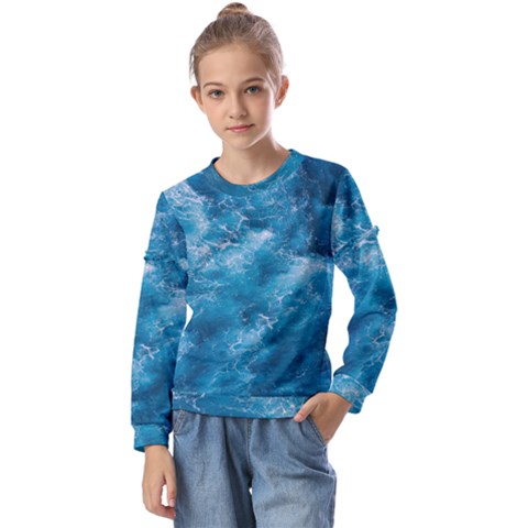 Blue Water Speech Therapy Kids  Long Sleeve Tee With Frill  by artworkshop