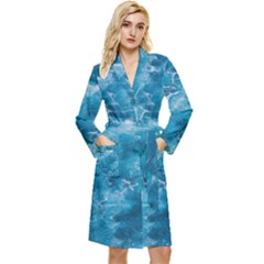 Blue Water Speech Therapy Long Sleeve Velvet Robe by artworkshop