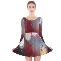 Rain On Window Long Sleeve Velvet Skater Dress by artworkshop