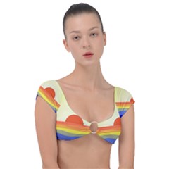 Sunset Nature Sea Ocean Cap Sleeve Ring Bikini Top by Ravend