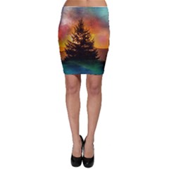 Tree Nature Landscape Fantasy Bodycon Skirt by Ravend