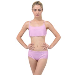 Blush Pink	 - 	layered Top Bikini Set by ColorfulSwimWear