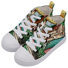 Sacred Mushroom Spell Charm Kids  Mid-top Canvas Sneakers by GardenOfOphir