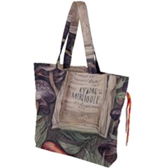 Magic Mushroom Conjure Charm Drawstring Tote Bag by GardenOfOphir