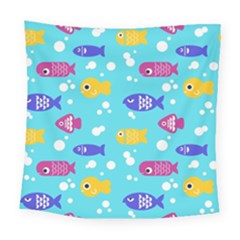 Fish Graphic Seamless Pattern Seamless Pattern Square Tapestry (large) by Ravend