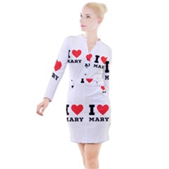 I Love Mary Button Long Sleeve Dress by ilovewhateva