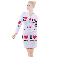 I Love Linda  Button Long Sleeve Dress by ilovewhateva