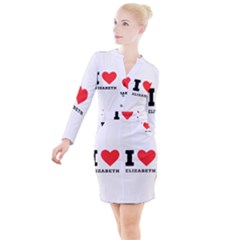 I Love Elizabeth  Button Long Sleeve Dress by ilovewhateva