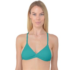 Verdigris Blue	 - 	reversible Tri Bikini Top by ColorfulSwimWear