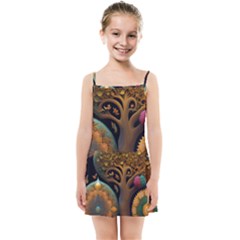 Trees Dream Generative Art Intricate Patterns Kids  Summer Sun Dress by Ravend