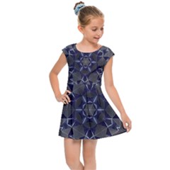 Kaleidoscope Geometric Pattern Geometric Shapes Kids  Cap Sleeve Dress by Ravend