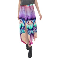 Psychedelic Mushroom For Sorcery And Theurgy Velour Split Maxi Skirt by GardenOfOphir