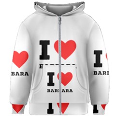 I Love Barbara Kids  Zipper Hoodie Without Drawstring by ilovewhateva