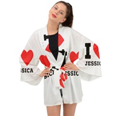 I Love Jessica Long Sleeve Kimono by ilovewhateva