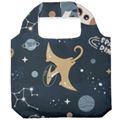 Space Theme Art Pattern Design Wallpaper Foldable Grocery Recycle Bag by Ravend