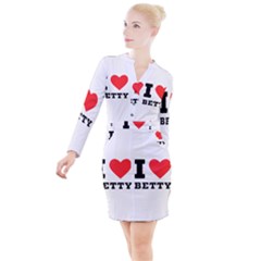 I Love Betty Button Long Sleeve Dress by ilovewhateva