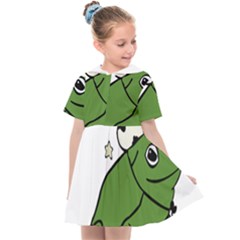 Frog With A Cowboy Hat Kids  Sailor Dress by Teevova