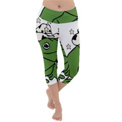 Frog With A Cowboy Hat Lightweight Velour Capri Yoga Leggings by Teevova