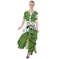 Frog With A Cowboy Hat Waist Tie Boho Maxi Dress by Teevova