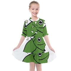 Frog With A Cowboy Hat Kids  All Frills Chiffon Dress by Teevova