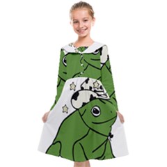 Frog With A Cowboy Hat Kids  Midi Sailor Dress by Teevova