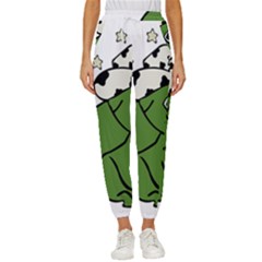 Frog With A Cowboy Hat Cropped Drawstring Pants by Teevova