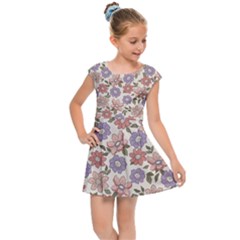 Flowers Petals Plants Floral Print Pattern Design Kids  Cap Sleeve Dress by Ravend