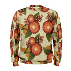 Flowers Leaves Pattern Flora Botany Drawing Art Men s Sweatshirt by Ravend