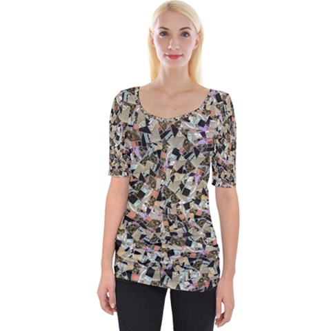 Mystic Geometry Abstract Print Wide Neckline Tee by dflcprintsclothing