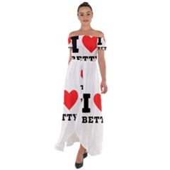 I Love Betty Off Shoulder Open Front Chiffon Dress by ilovewhateva