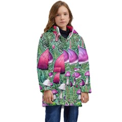 Conjuration Mushroom Kid s Hooded Longline Puffer Jacket by GardenOfOphir