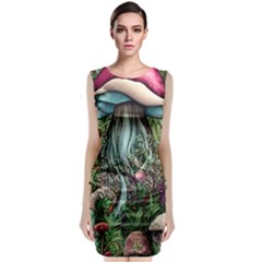 Craft Mushroom Sleeveless Velvet Midi Dress by GardenOfOphir