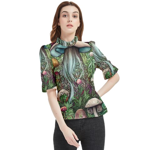 Craft Mushroom Frill Neck Blouse by GardenOfOphir