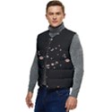 Abstract Rose Gold Glitter Background Men s Short Button Up Puffer Vest	 View3