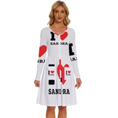 I Love Sandra Long Sleeve Dress With Pocket by ilovewhateva