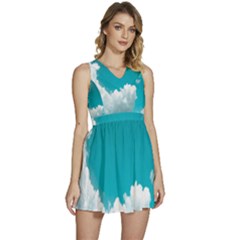 Clouds Hd Wallpaper Sleeveless High Waist Mini Dress by artworkshop