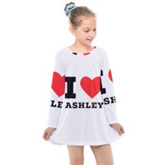 I Love Ashley Kids  Long Sleeve Dress by ilovewhateva