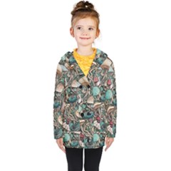 Tiny Forest Mushrooms Kids  Double Breasted Button Coat by GardenOfOphir