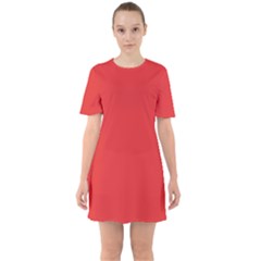 Geranium Lake Red	 - 	sixties Short Sleeve Mini Dress by ColorfulDresses