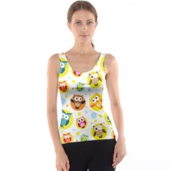 Owl Bird Cartoon Tank Top by Jancukart