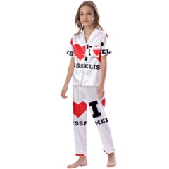 I Love Melissa Kids  Satin Short Sleeve Pajamas Set by ilovewhateva