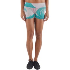 Tidal Wave Ocean Sea Tsunami Wave Minimalist Yoga Shorts by Pakemis