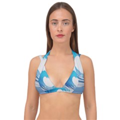 Wave Tsunami Tidal Wave Ocean Sea Water Double Strap Halter Bikini Top by Pakemis