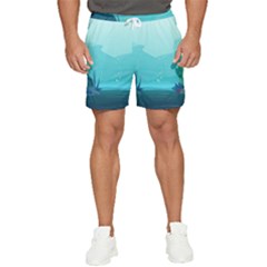 Intro Youtube Background Wallpaper Aquatic Water 2 Men s Runner Shorts by Pakemis