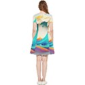 Tsunami Tidal Wave Wave Minimalist Ocean Sea 3 Inside Out Cap Sleeve Dress View2