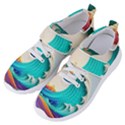 Tsunami Tidal Wave Wave Minimalist Ocean Sea 3 Women s Velcro Strap Shoes View2