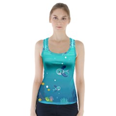 Ai Generated Ocean Sea Fish Aquatic Water Nature 2 Racer Back Sports Top by Pakemis