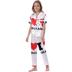 I Love Sharon Kids  Satin Short Sleeve Pajamas Set by ilovewhateva